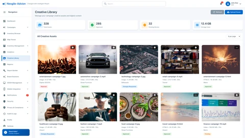 Creative Library - Asset management and creative content organization interface