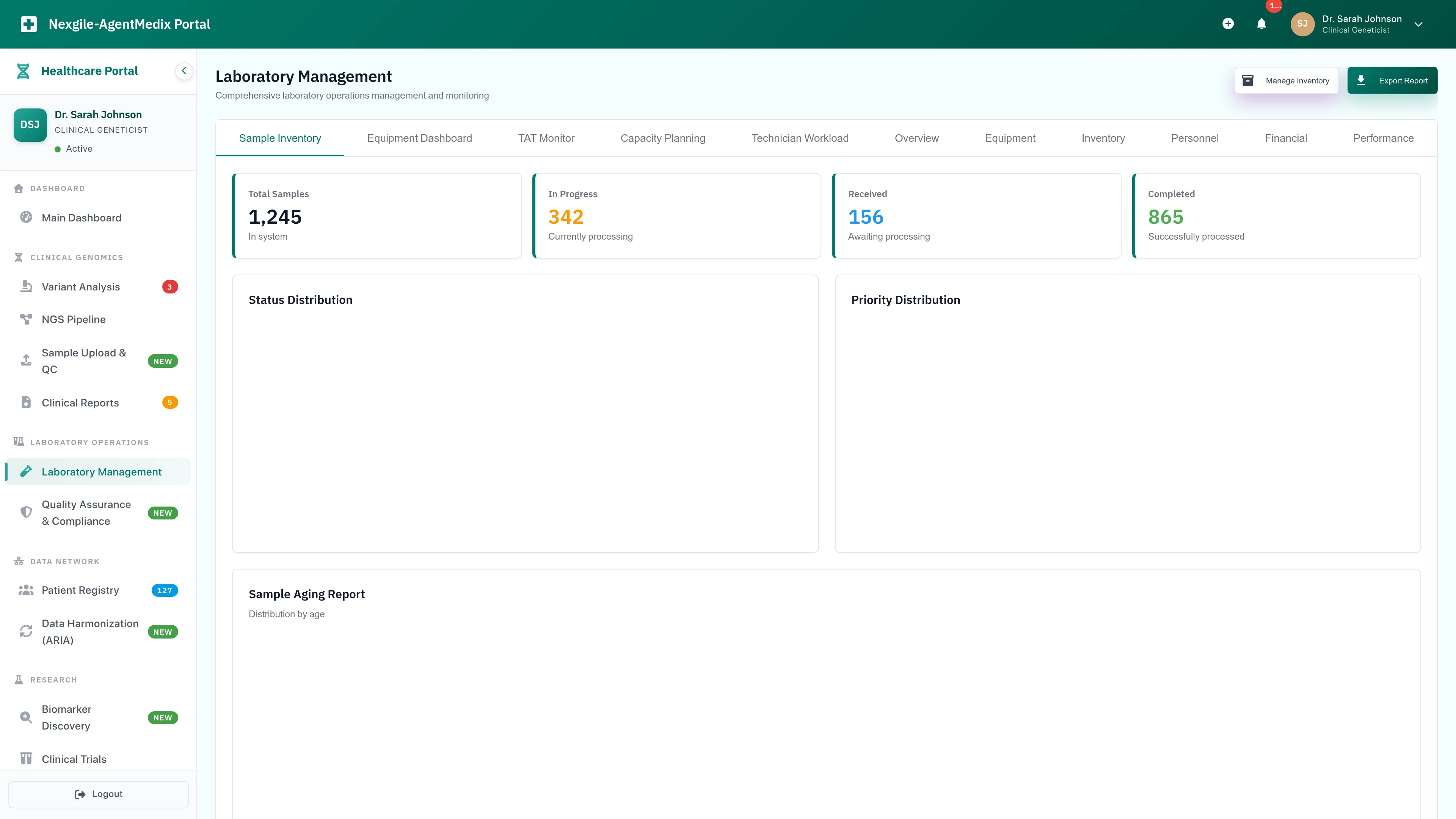Laboratory Management - Nexgile-AgentMedix Nucleus Platform